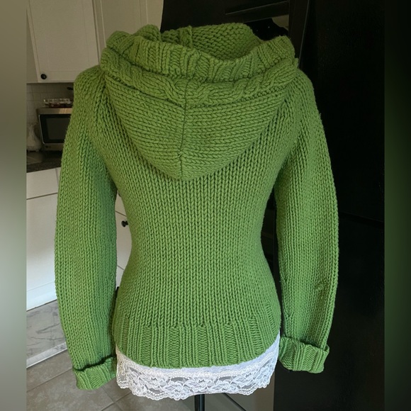 Vintage Abercrombie wool knitted full zip up hooded sweater - Picture 2 of 11